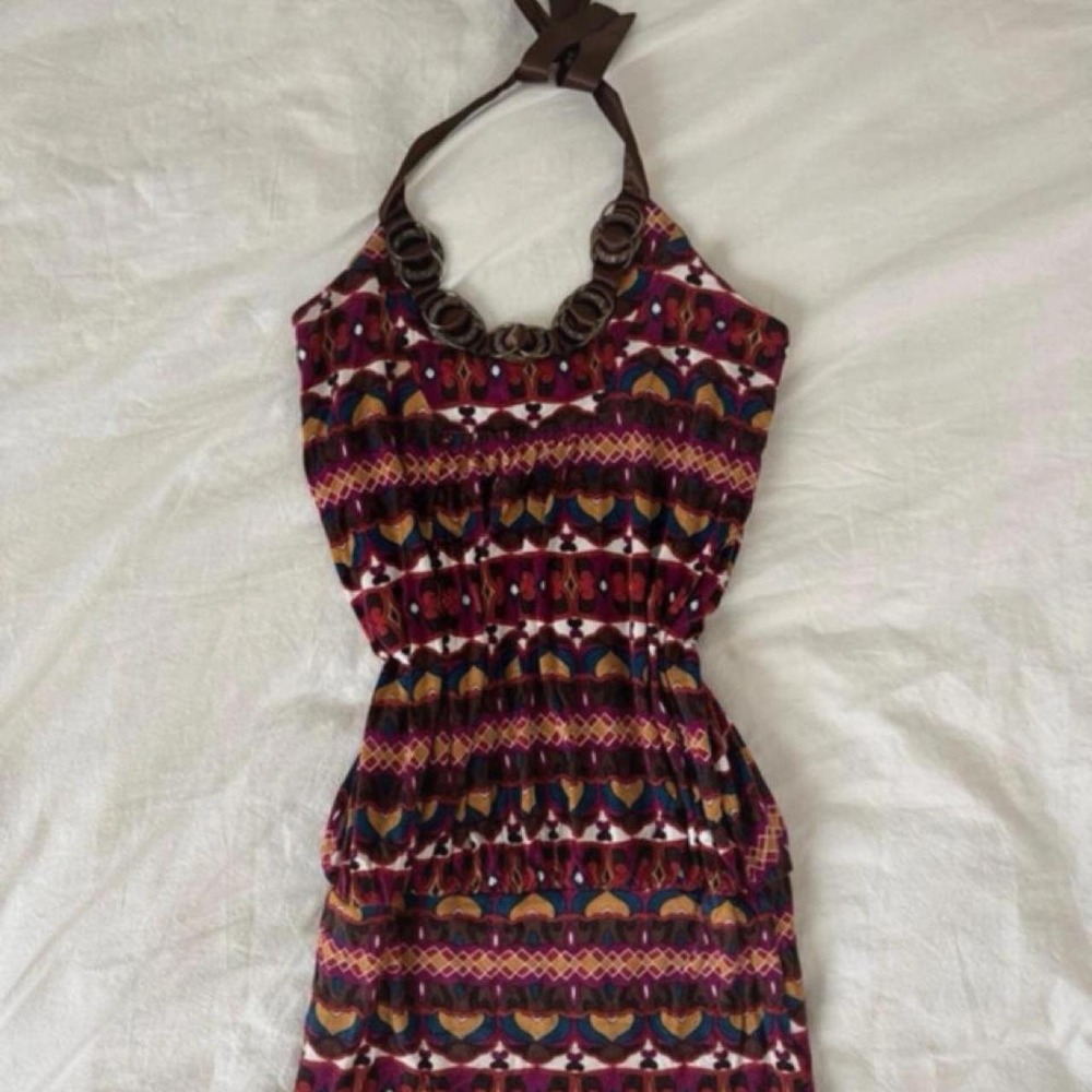 Y2K XOXO Aztec Halter mini dress